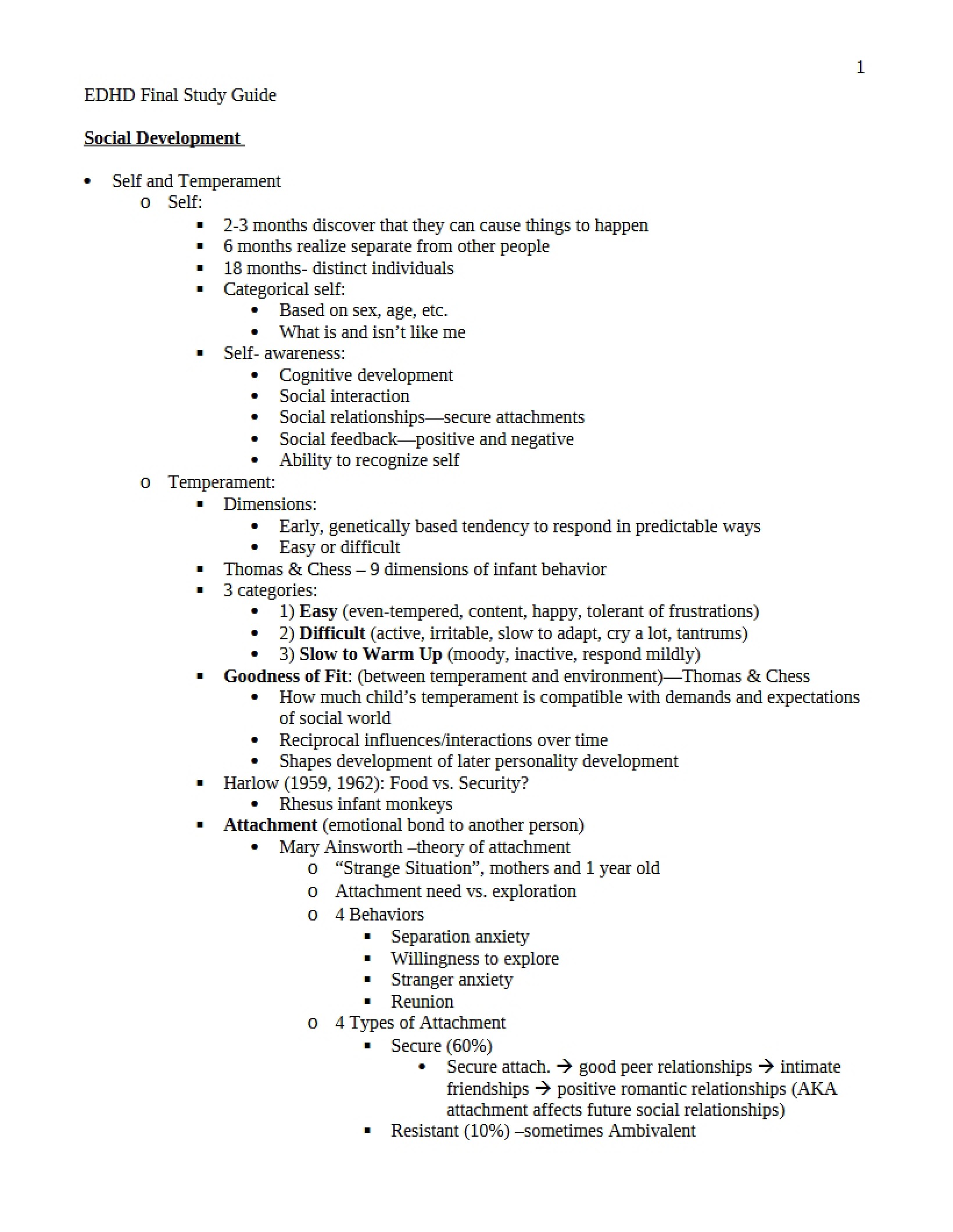 Lifespan Development Final Guide