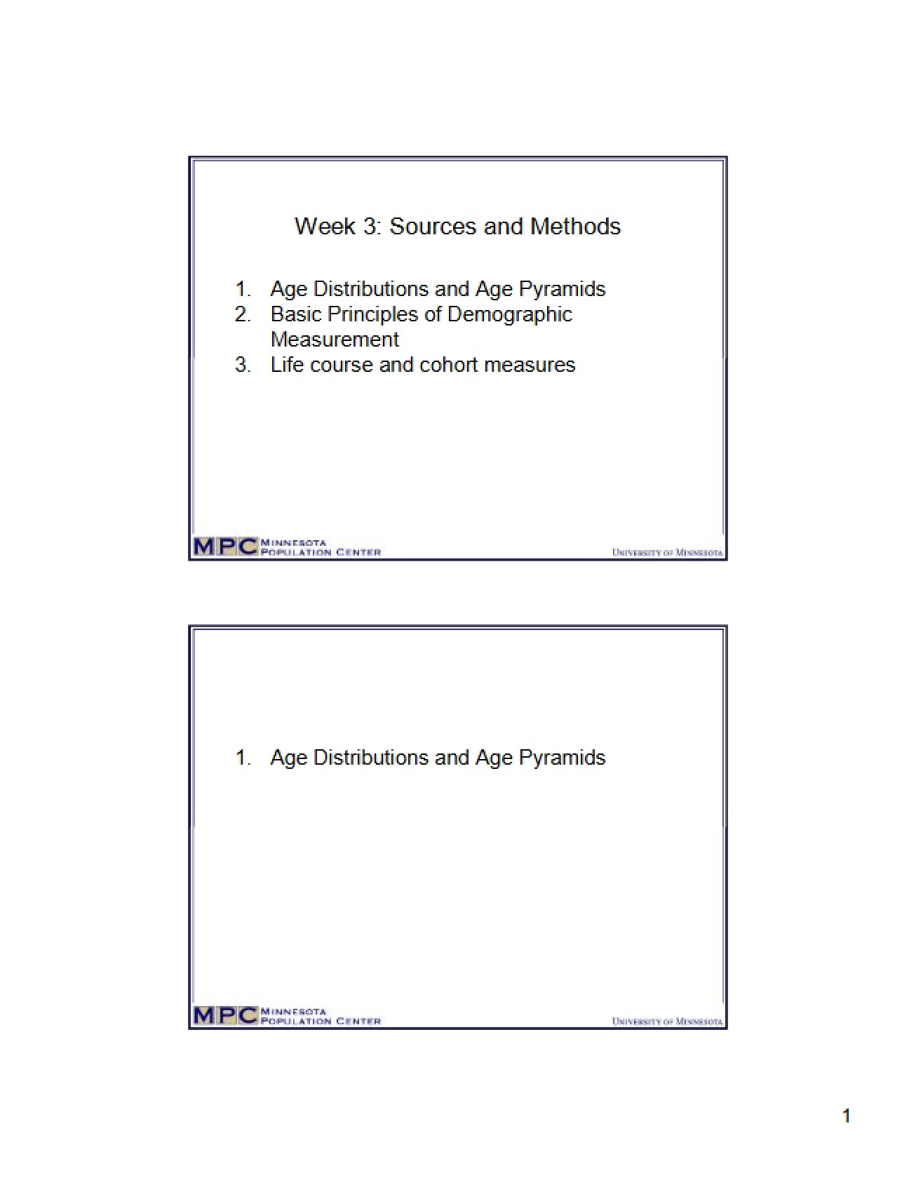 Population History Sources and Methods