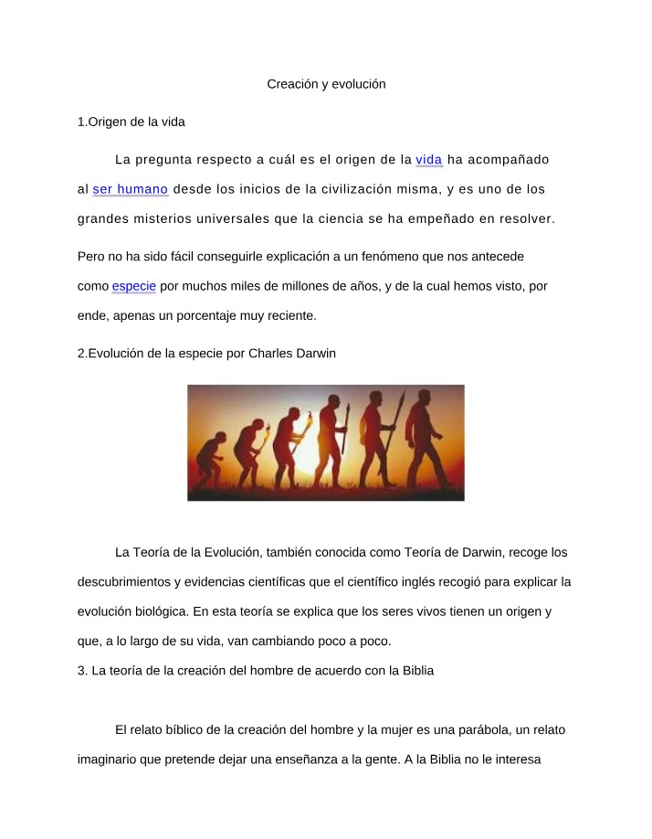 Evolución y Creación