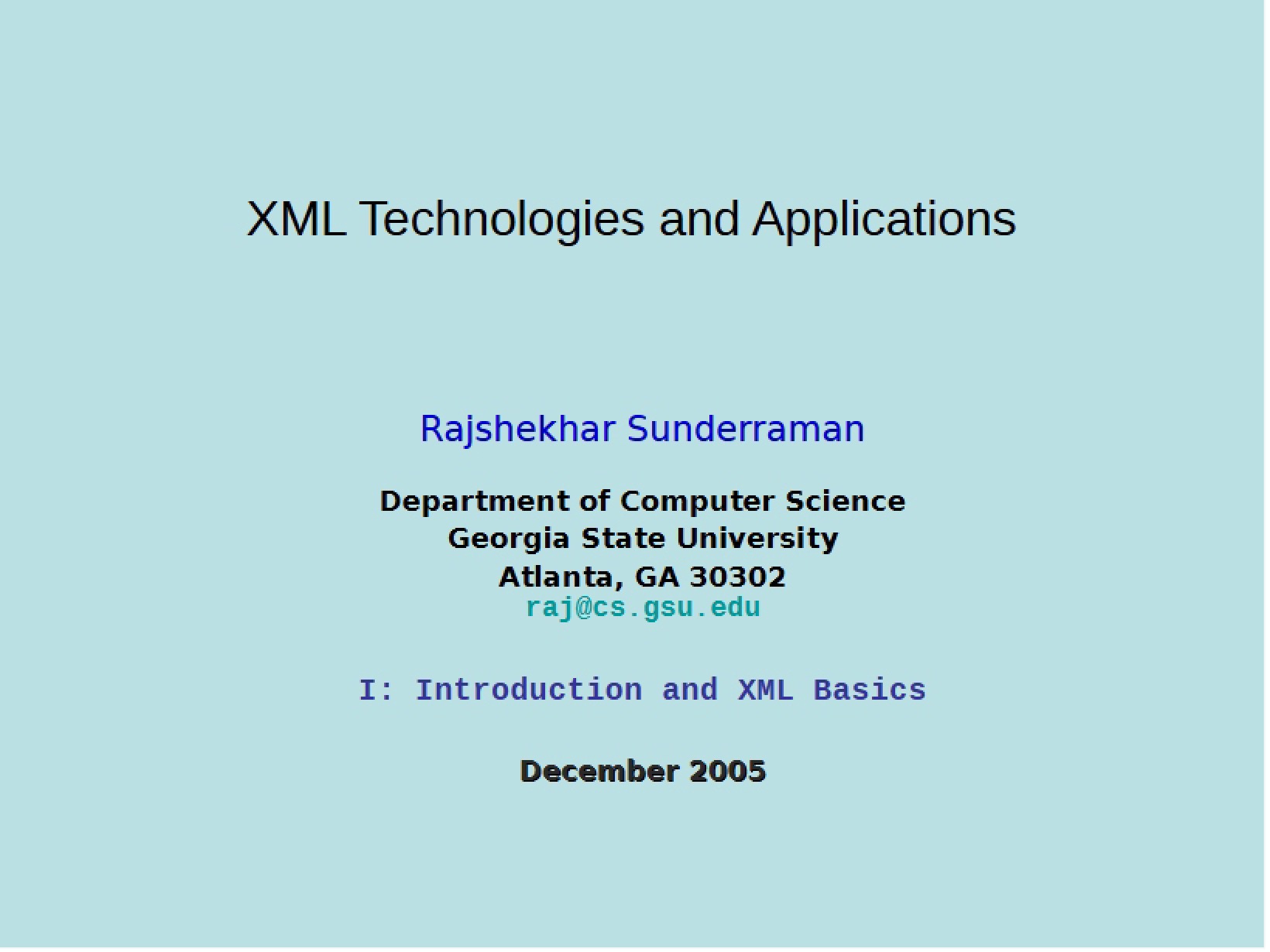 Fundamentals of XML