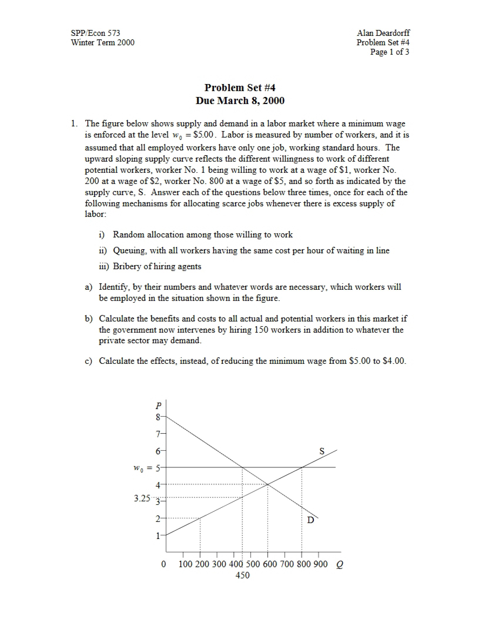 Problem Set for ECON 573