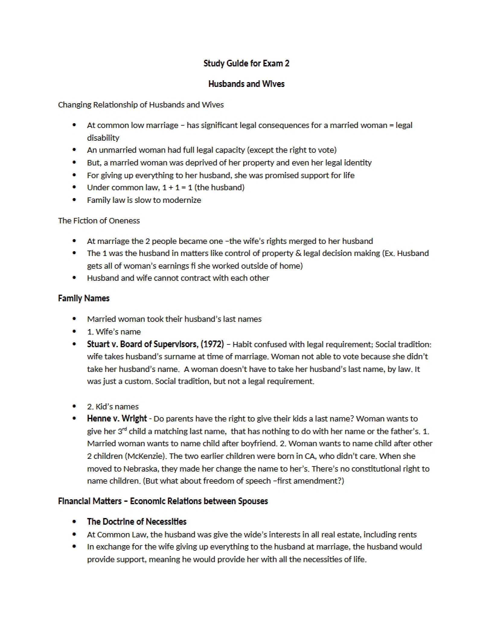 Guide for Second Exam