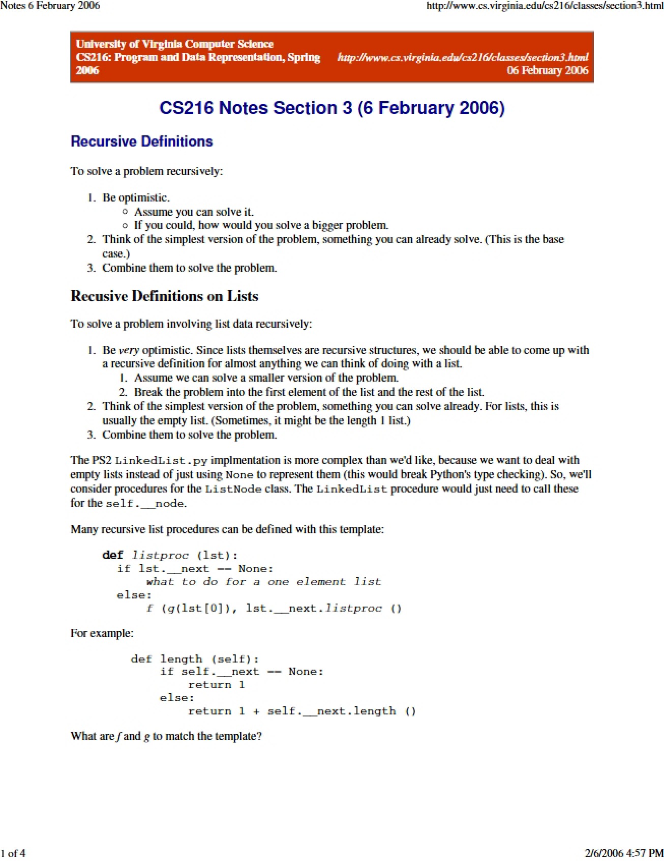 Definitions by Recursion