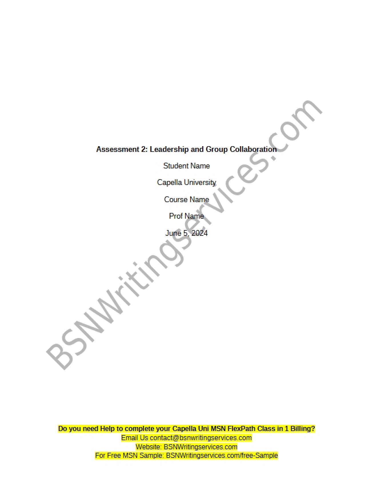 Collaboration in Groups and Leadership (Assessment 2)