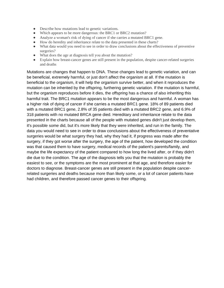 Genetic Variations - Impact of Mutations on DNA