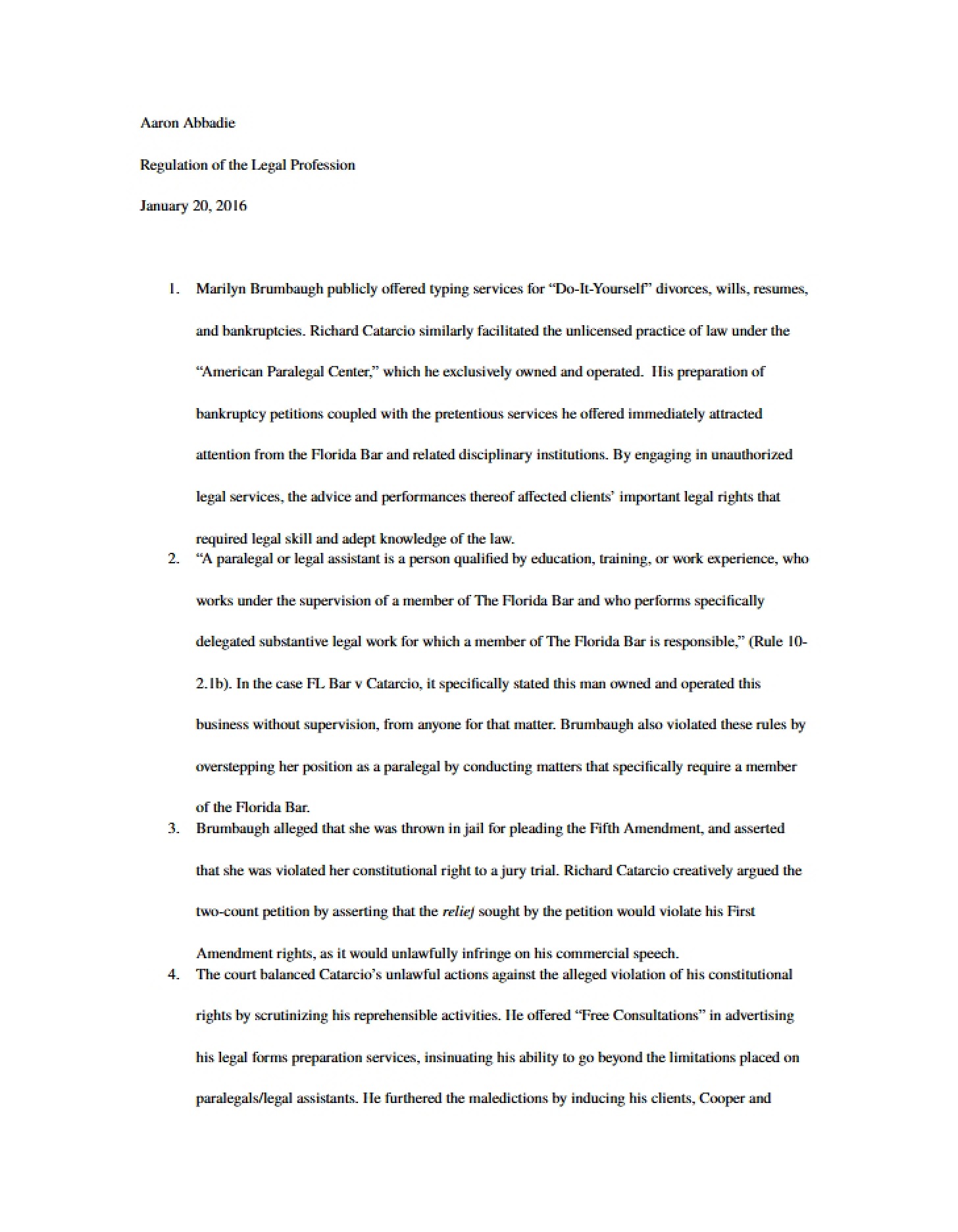 First Assignment