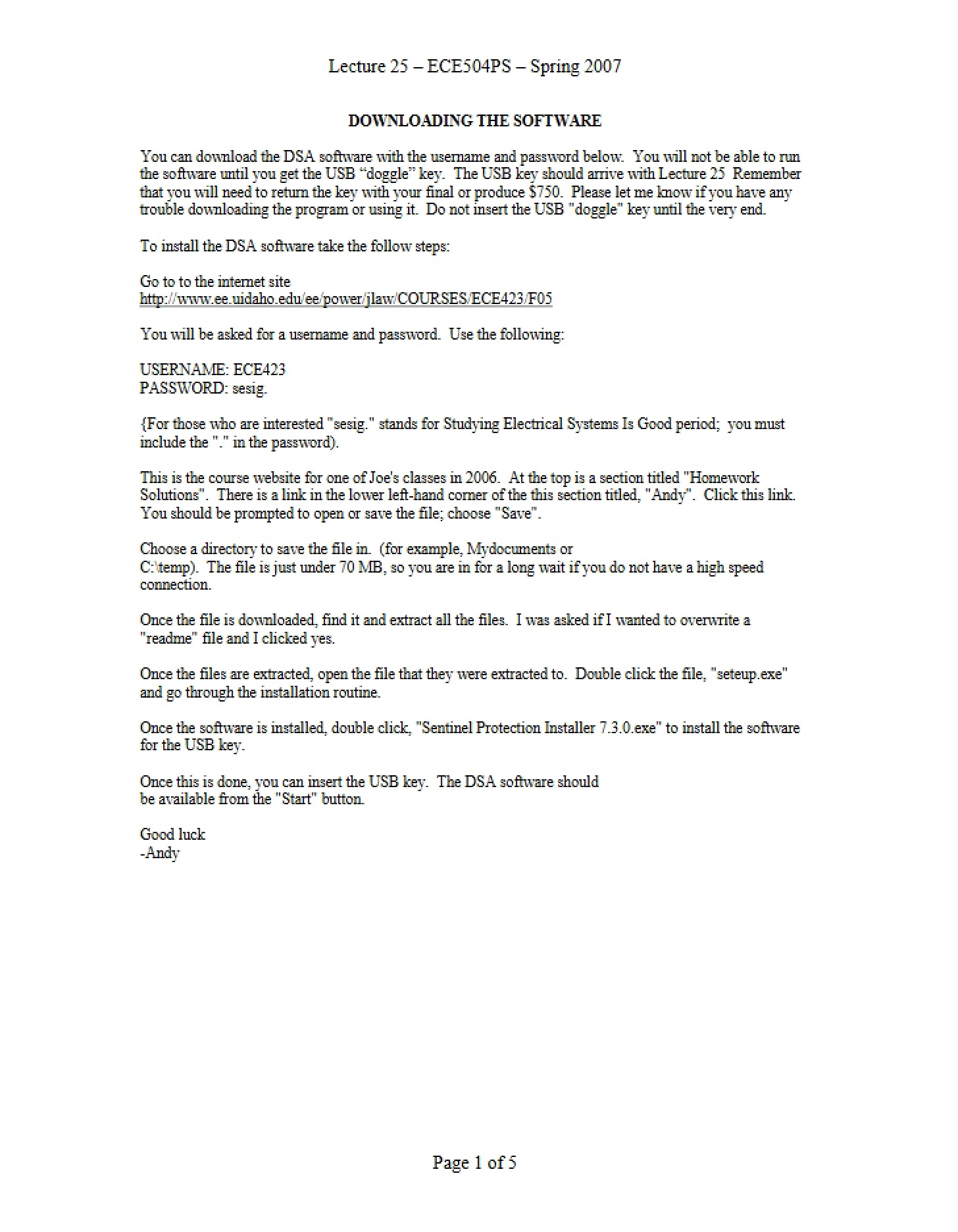 Twenty-Fifth Lecture