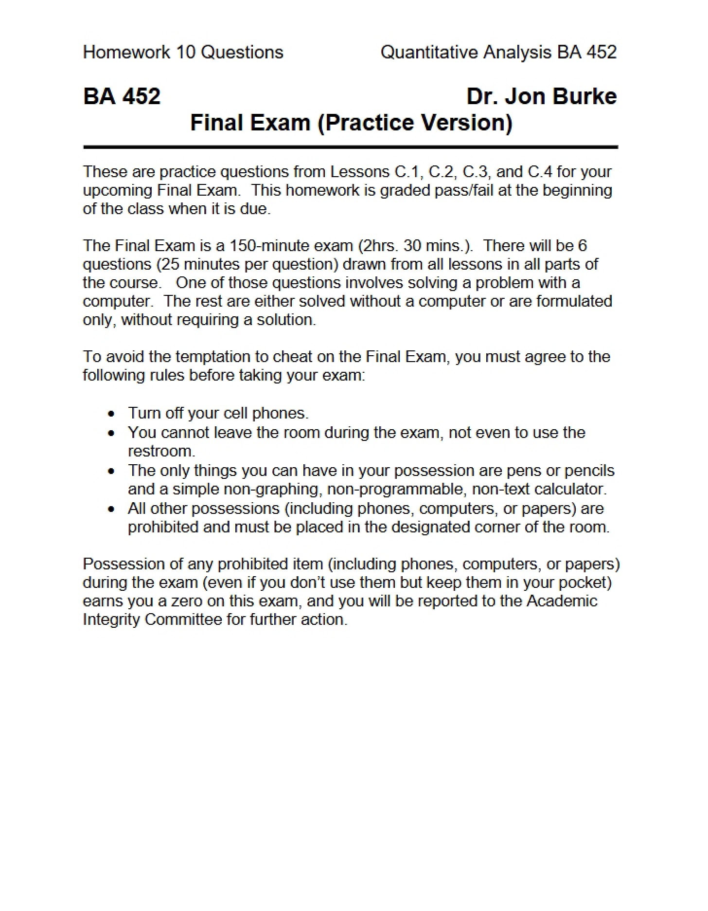 Questions for Assignment 10