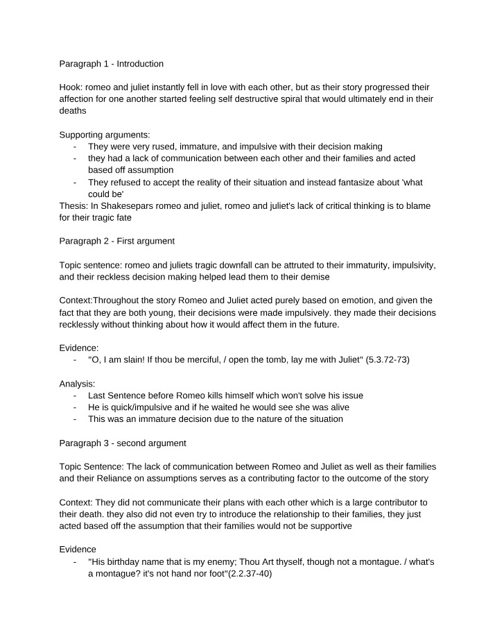 Romeo and Juliet - Tragic Consequences of Impulsive Decision