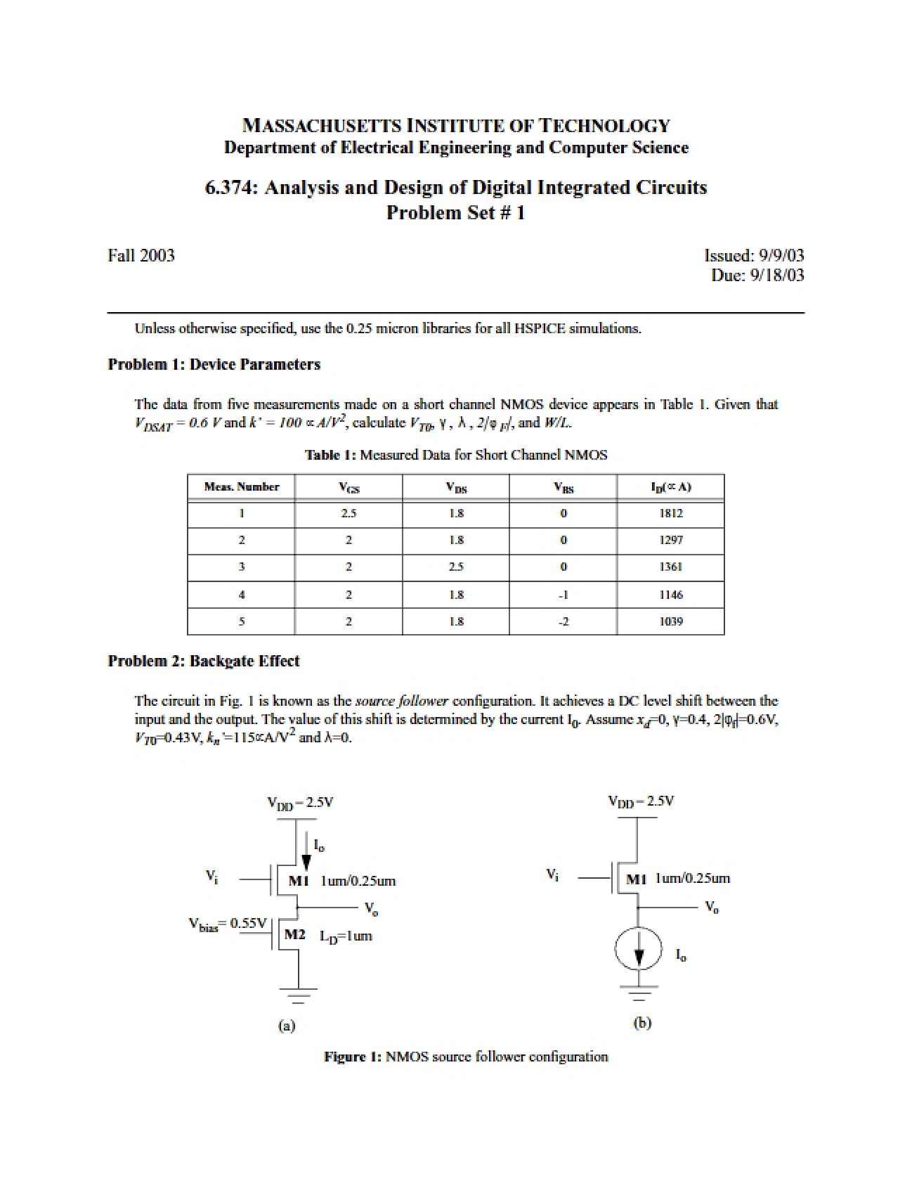 First Problem Set