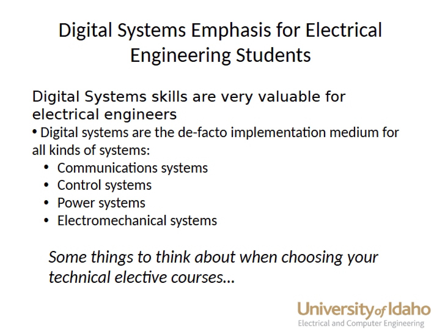Digital Systems Focus