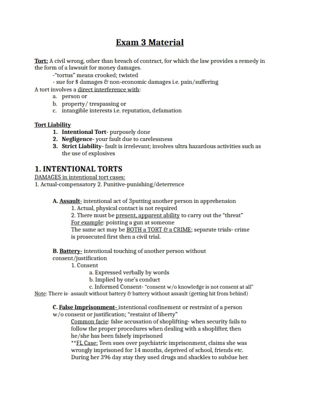 Content for Third Exam - Part Three