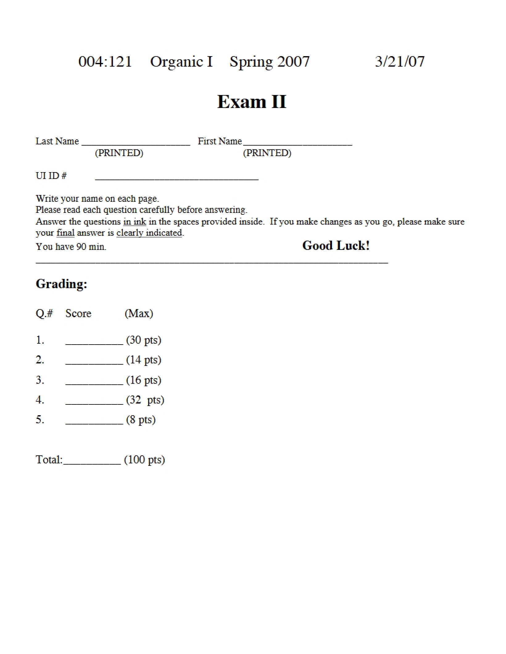 Organic Chemistry One