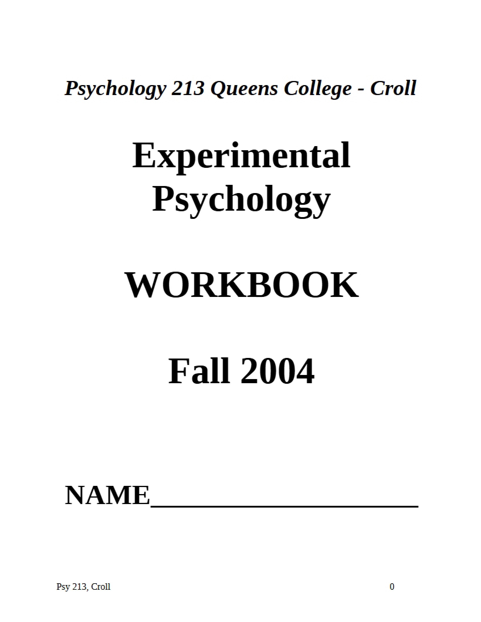 Experimental Psych Study Guide