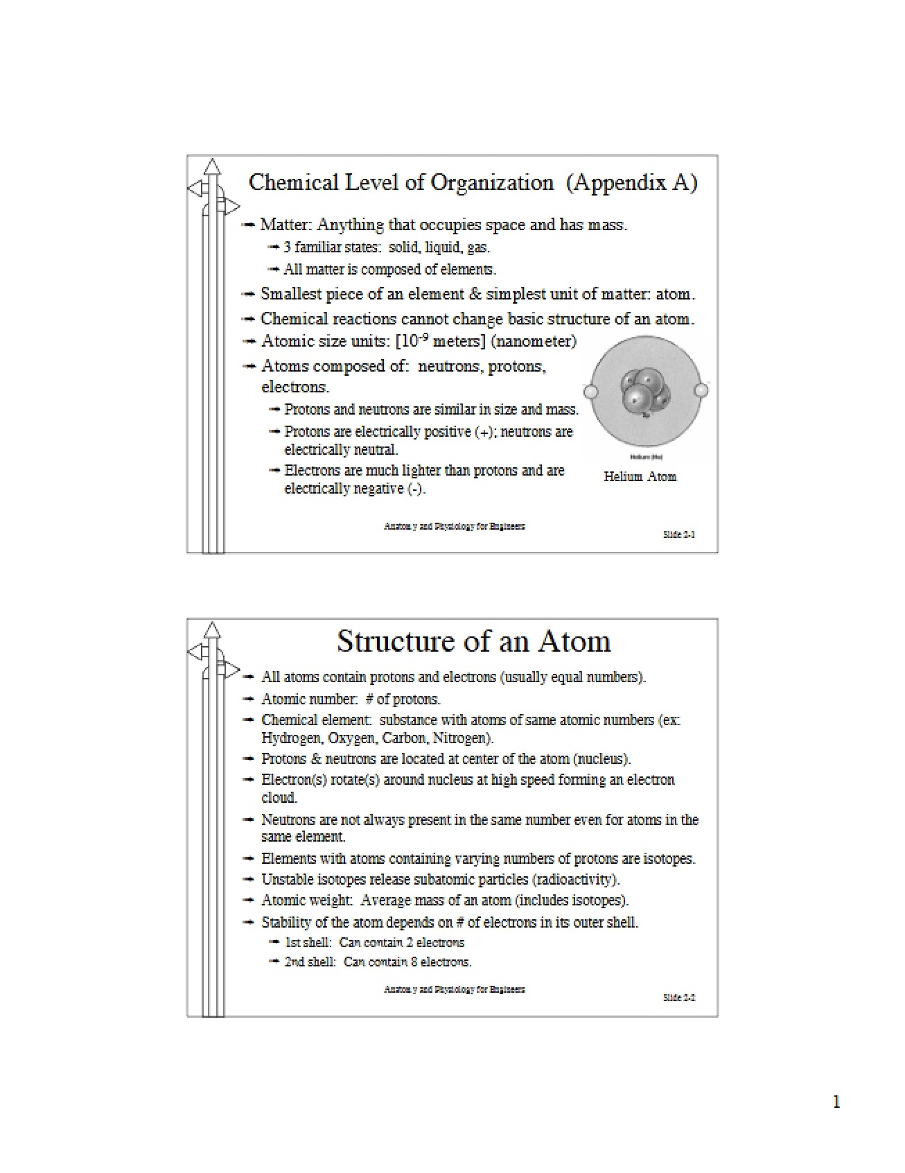 Chemical Level of Organization