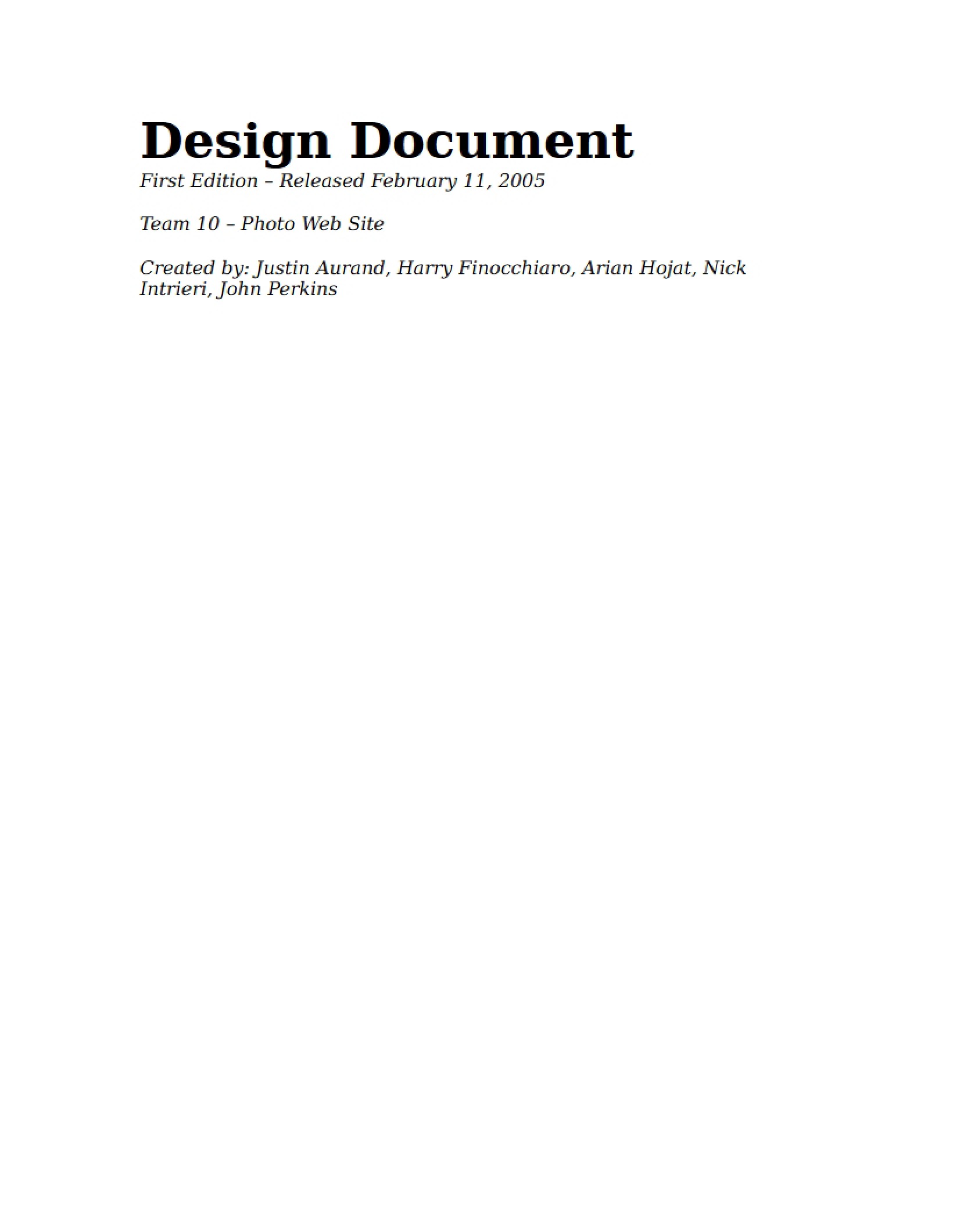Document for Design