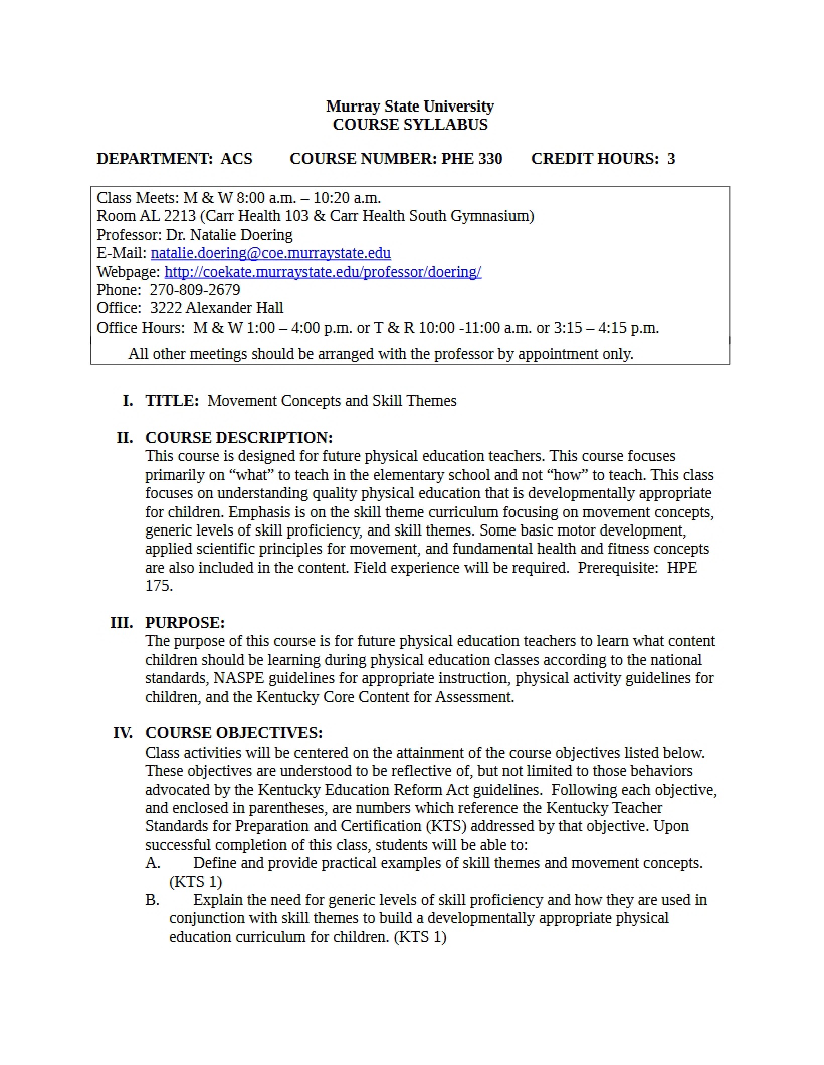 Syllabus - PHE 330