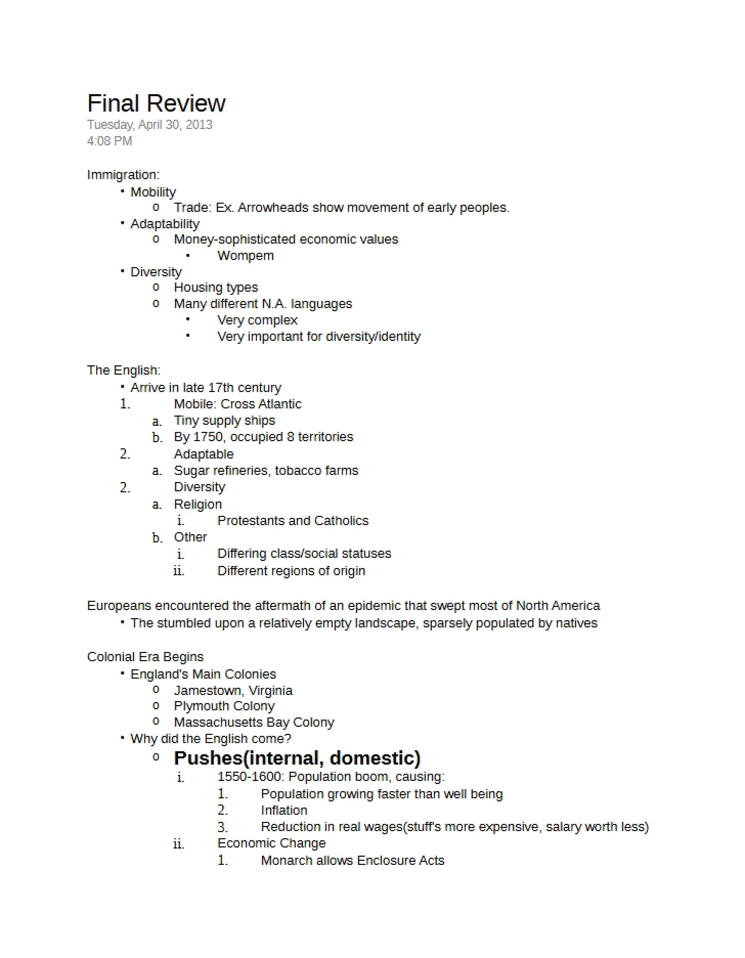 Closing Evaluation Preparation Document