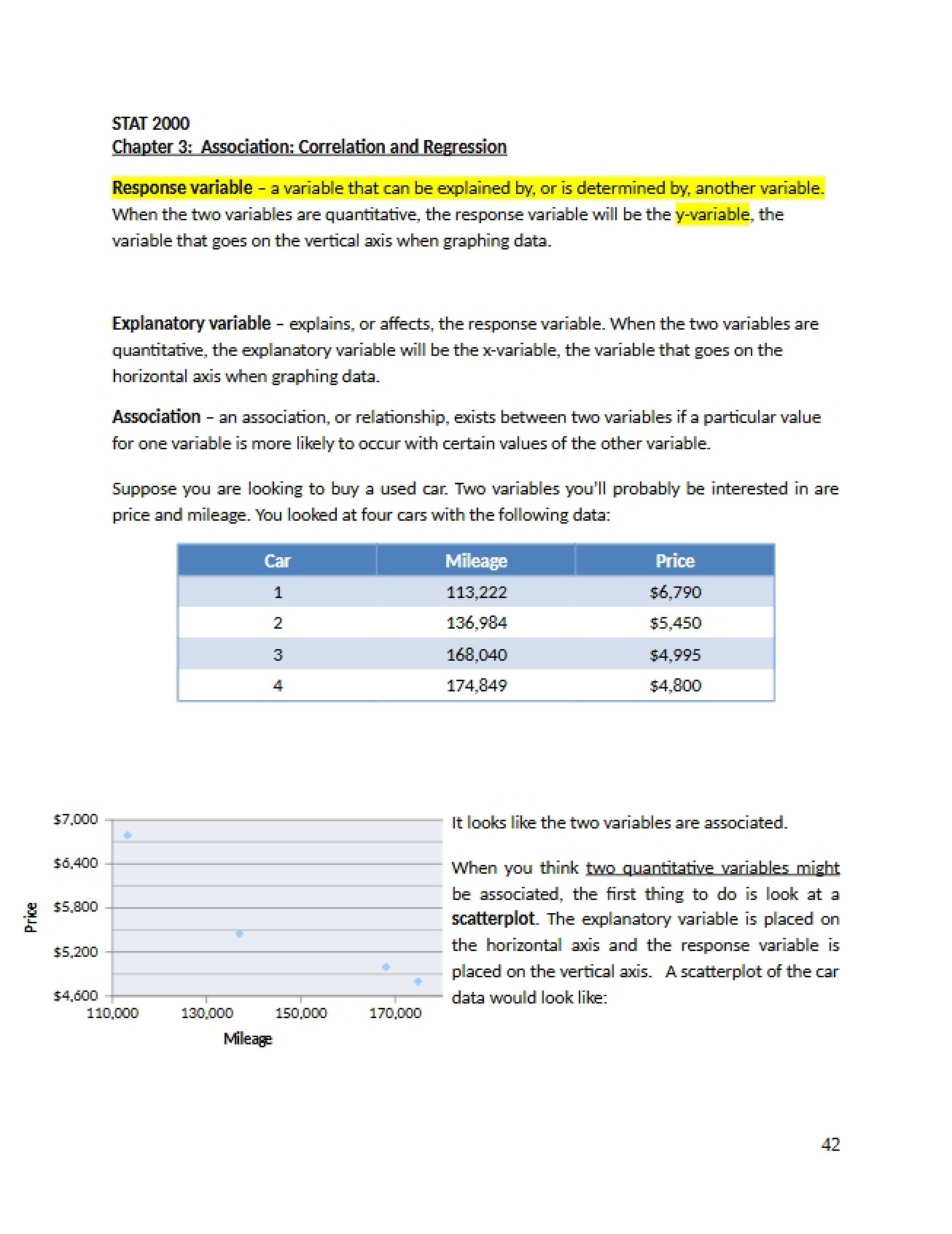 Notes for Statistics Chapter Three
