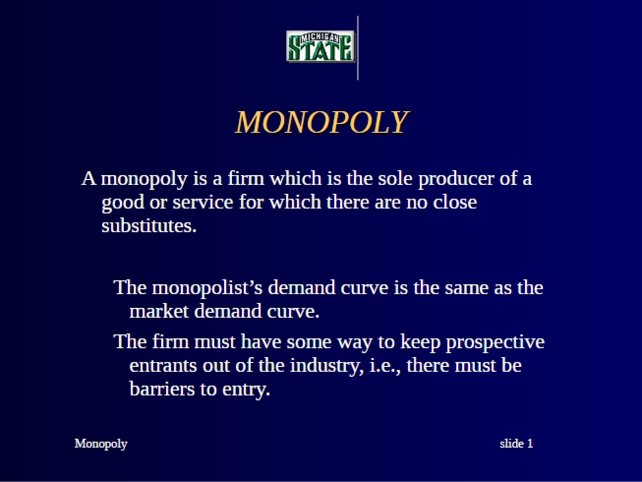 Monopoly Topics