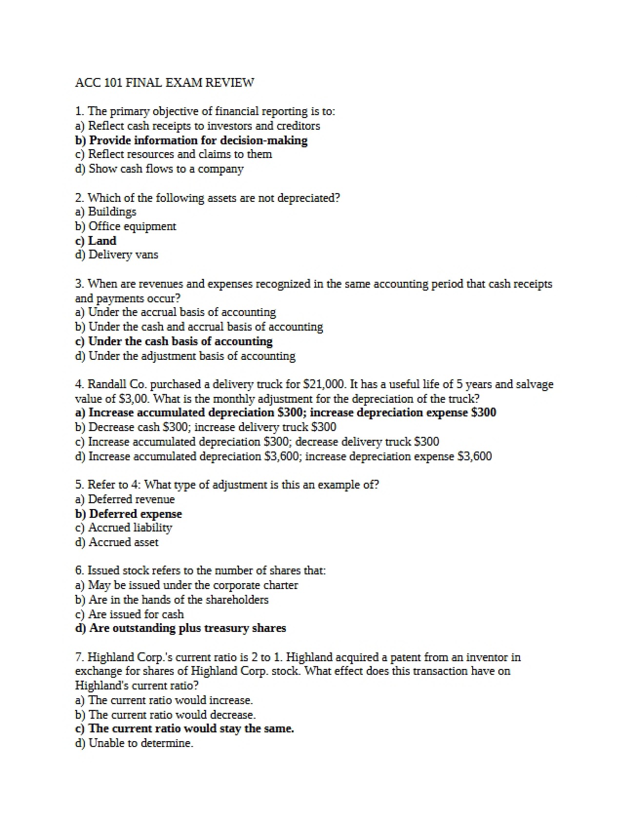 Final Accounting Exam