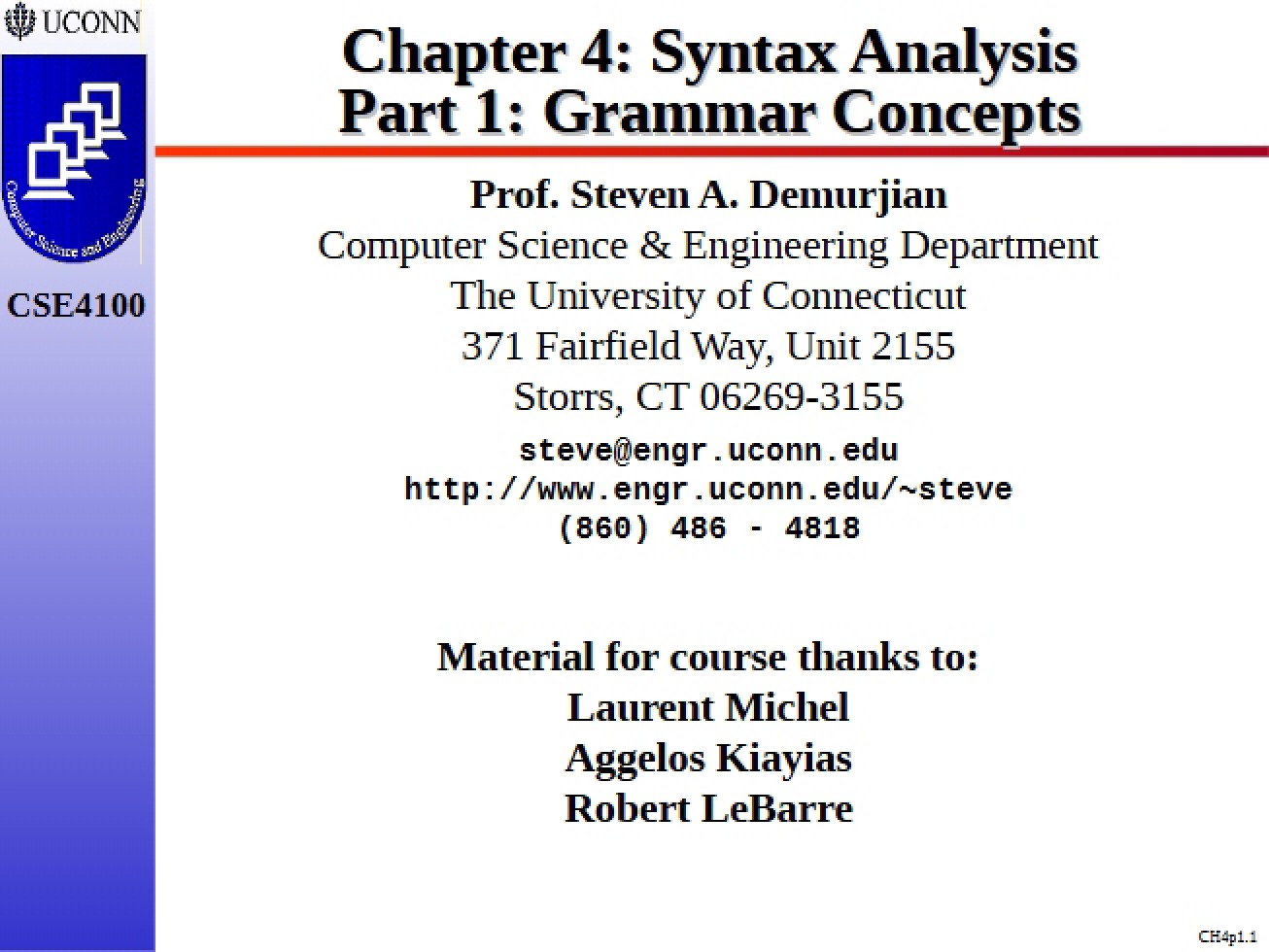 Syntax Analysis