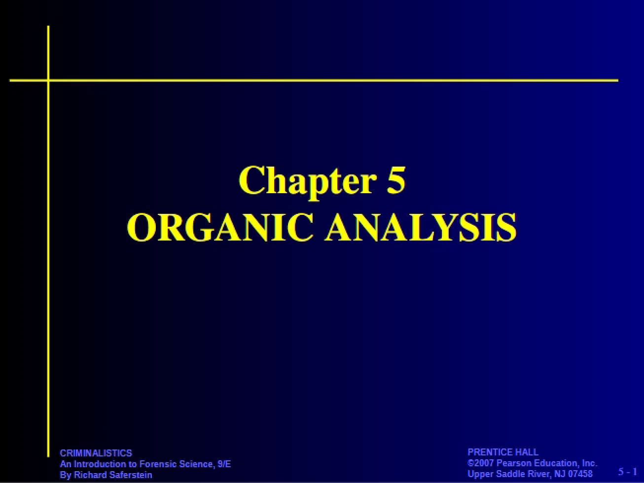 Analysis of Organics