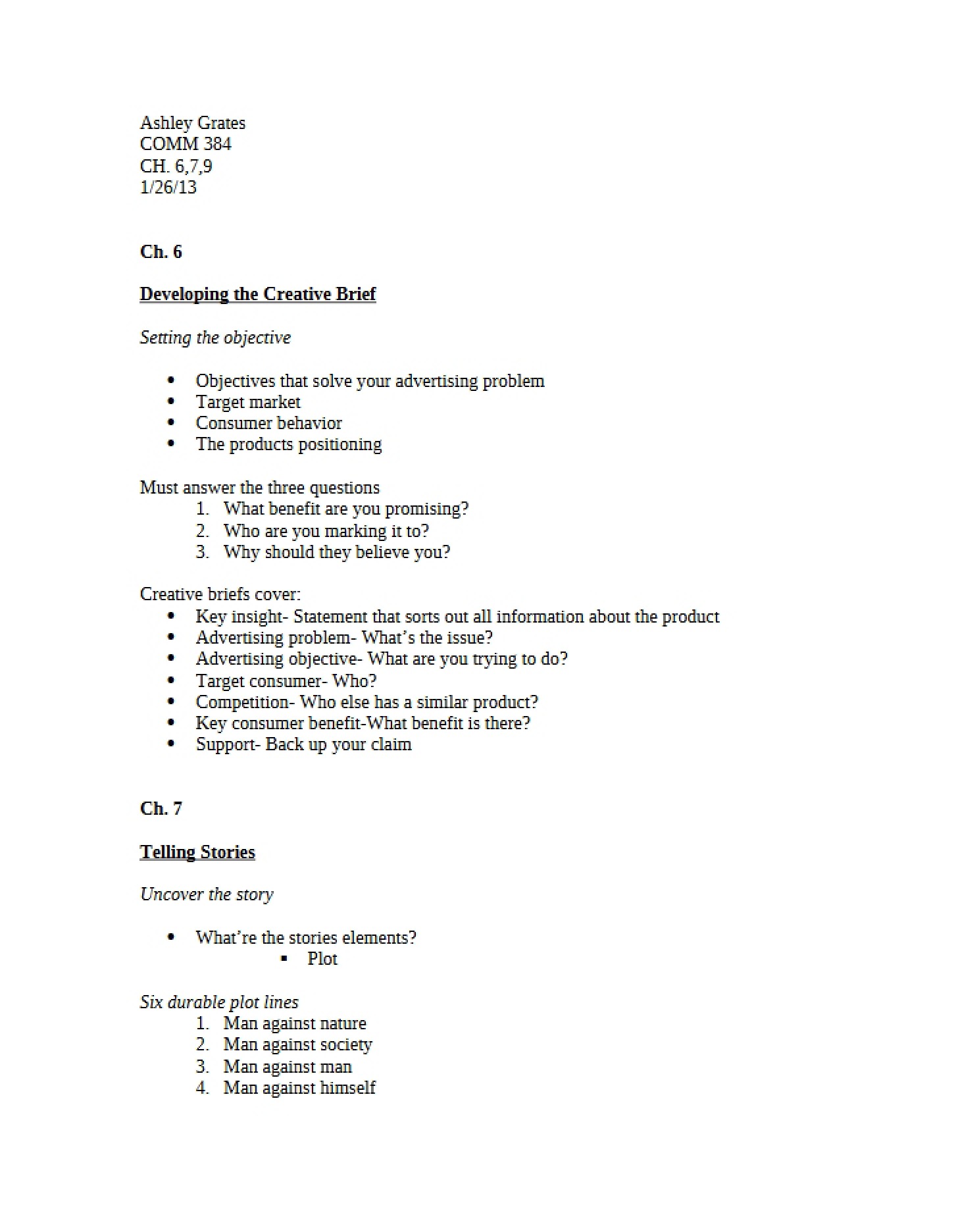 Creative Brief Development