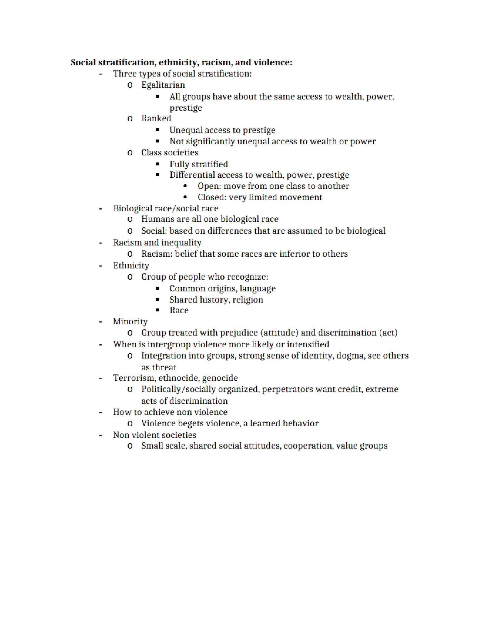 Stratification of Society