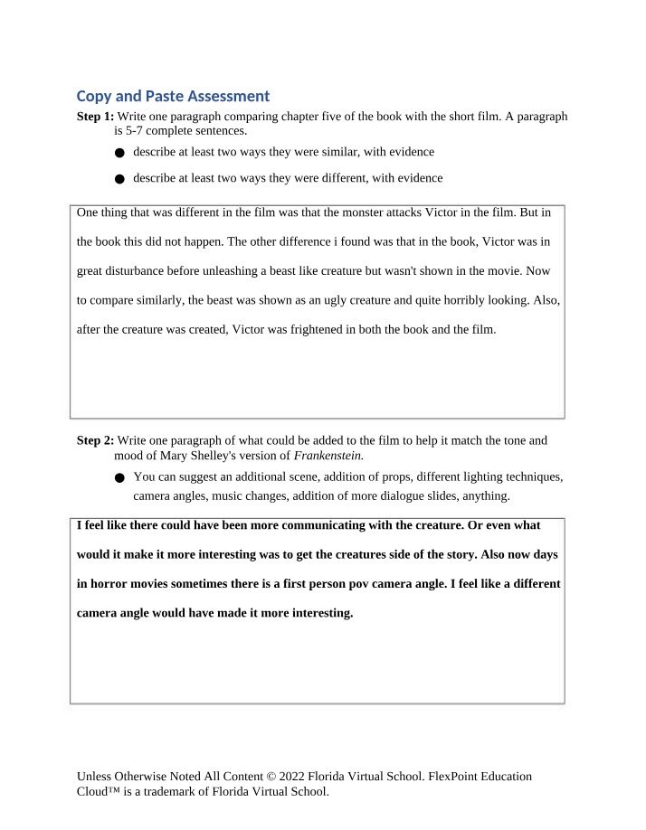 Assessment - Copy and Paste
