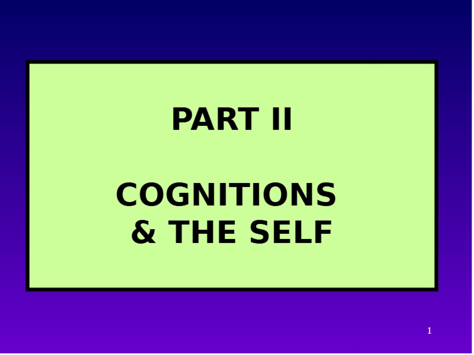 Self and Cognitions