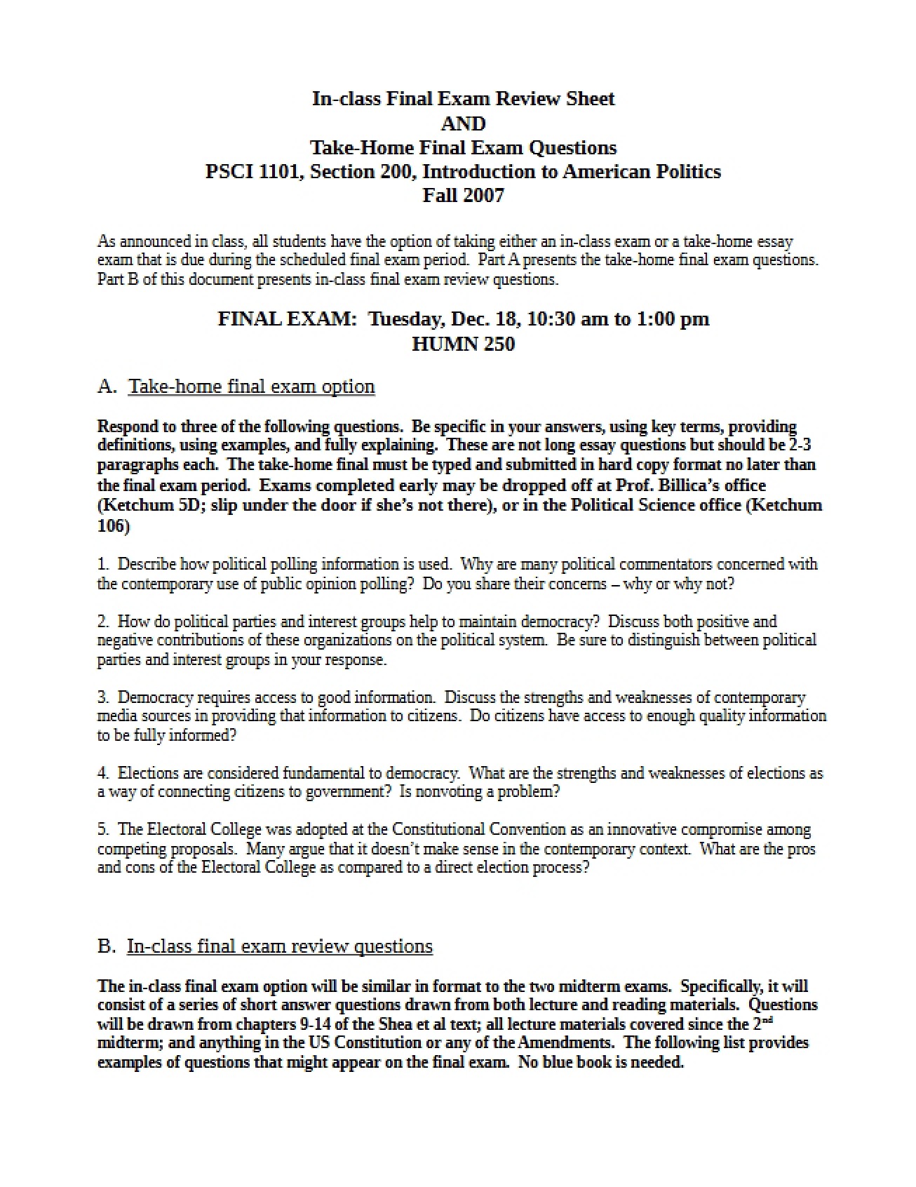 Final Examination