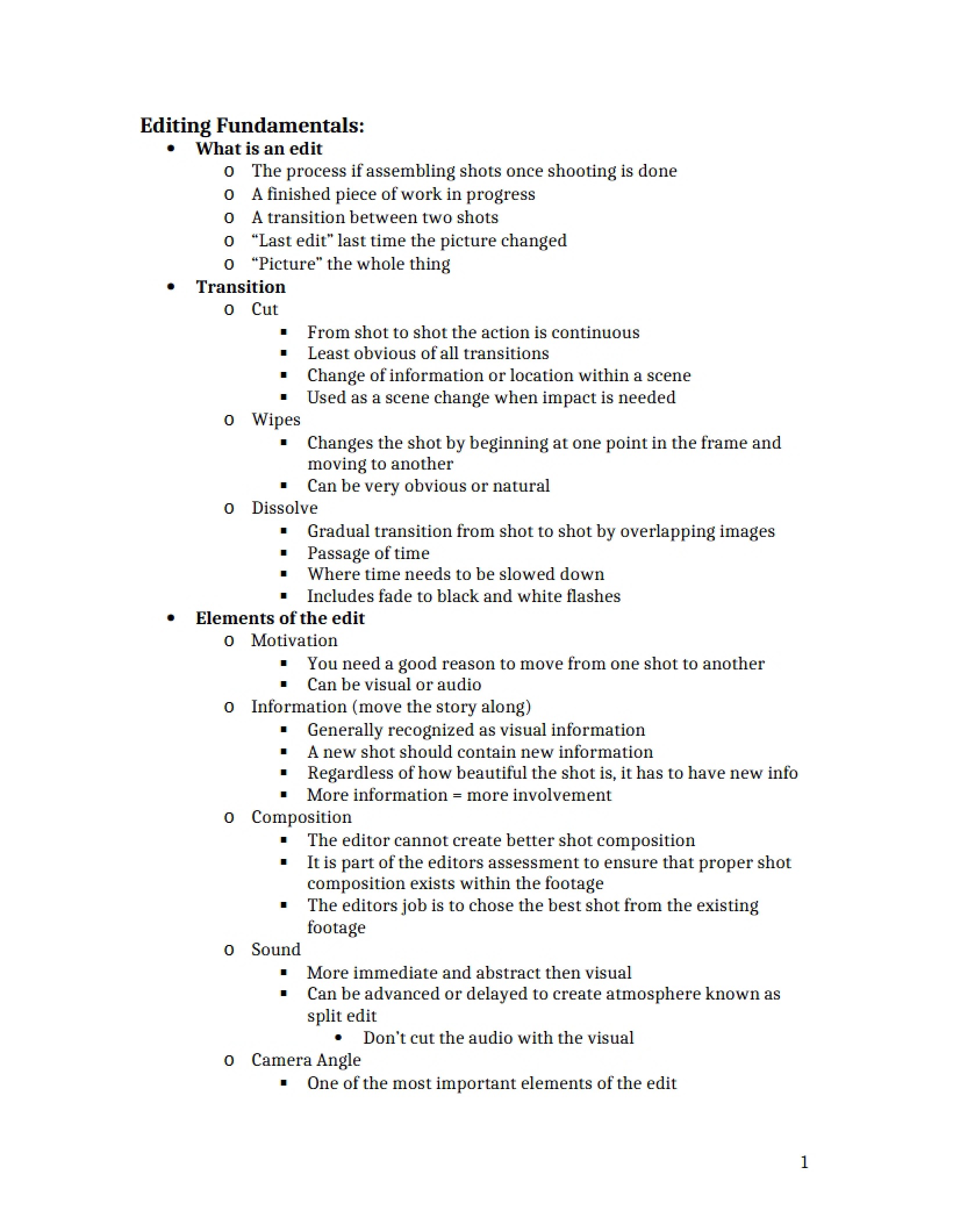 Fundamentals of Editing