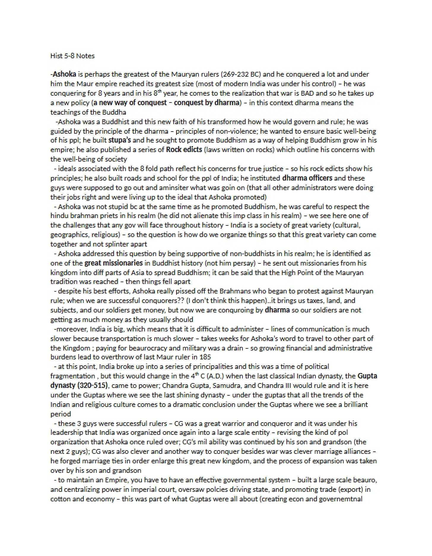 Lecture Notes - HIST 103