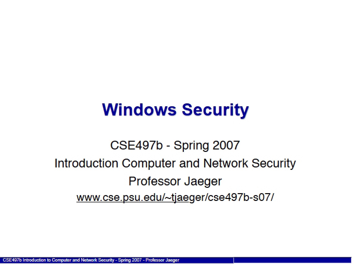 Security Protocols for Windows