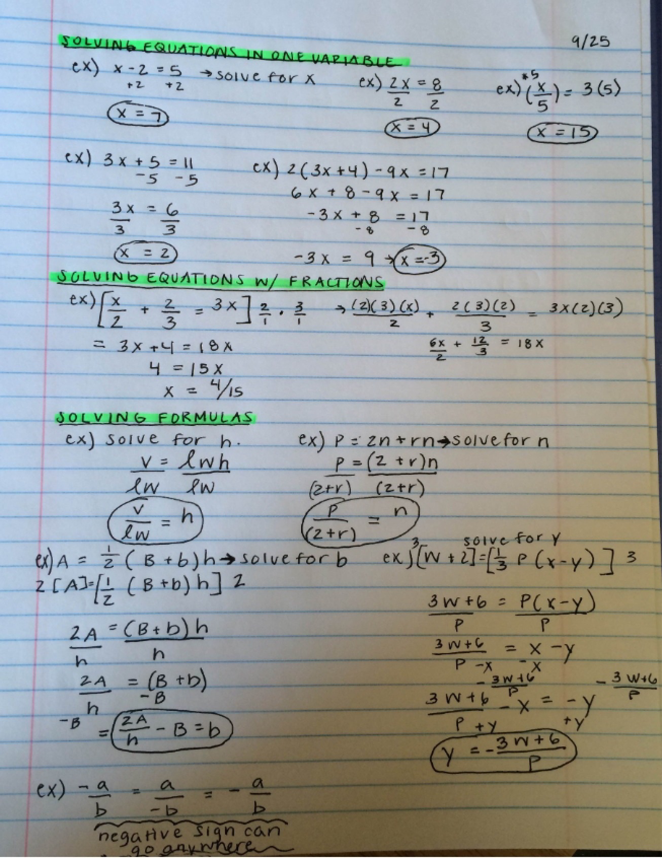 Math 101 Class Notes