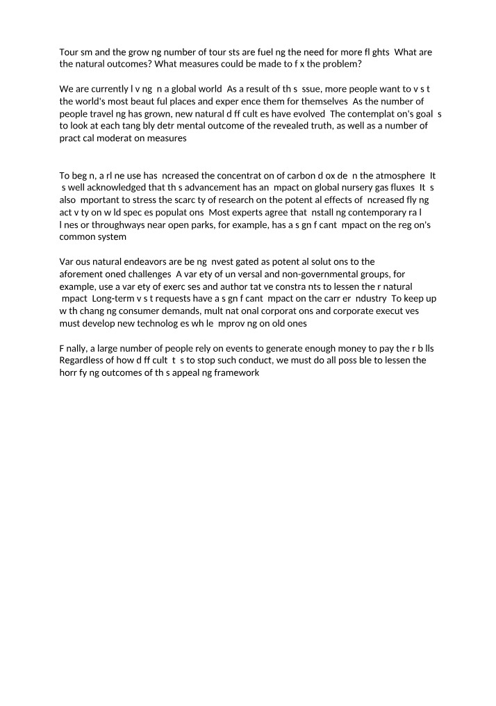 Environmental Impact of Increased Flights