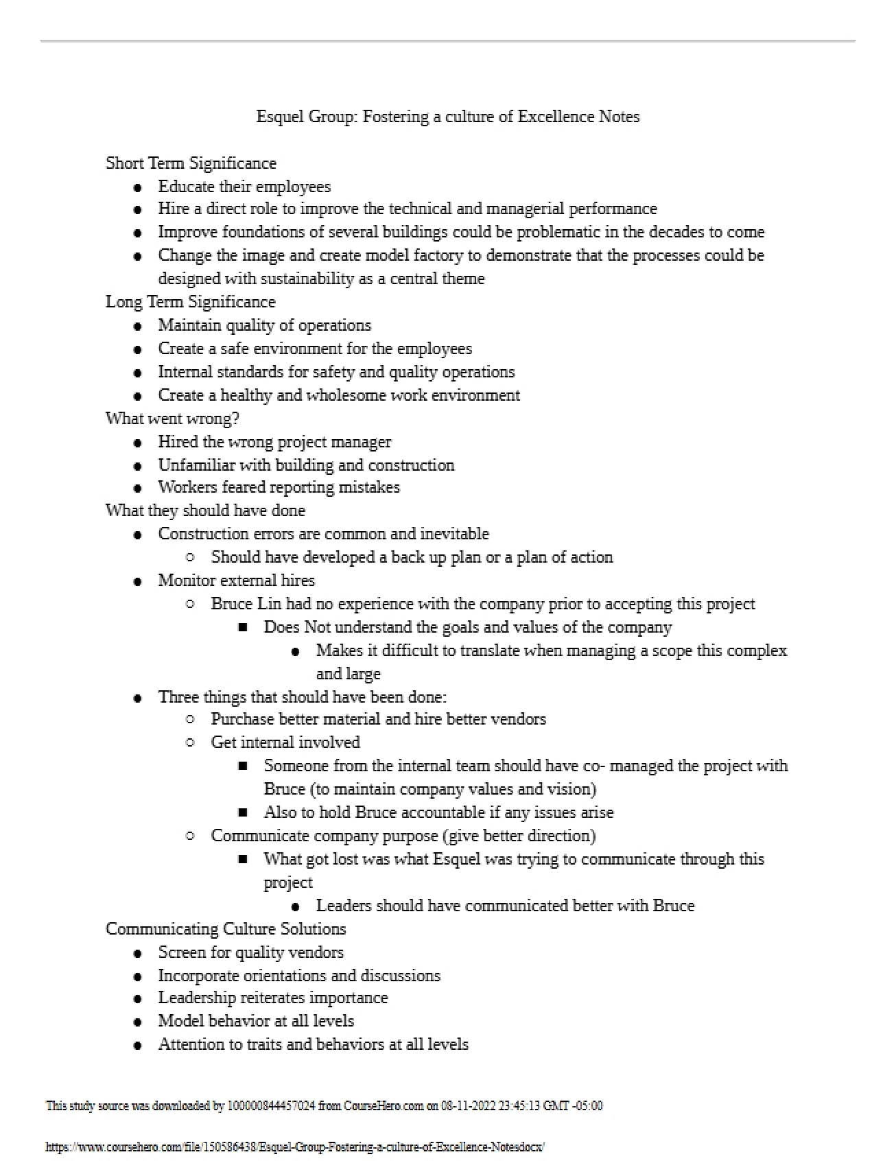Notes on Fostering Excellence at Esquel Group