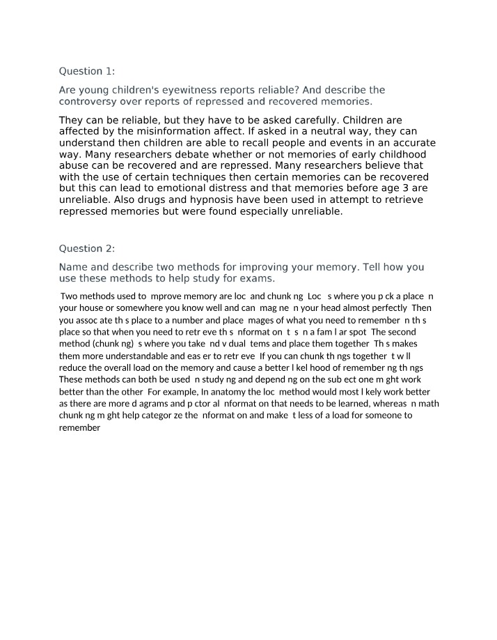 Controversy of Young Children's Eyewitness Reports