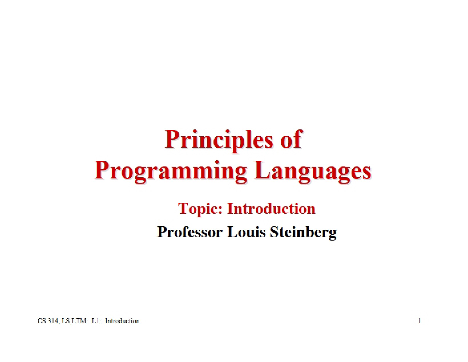 Programming Languages Notes
