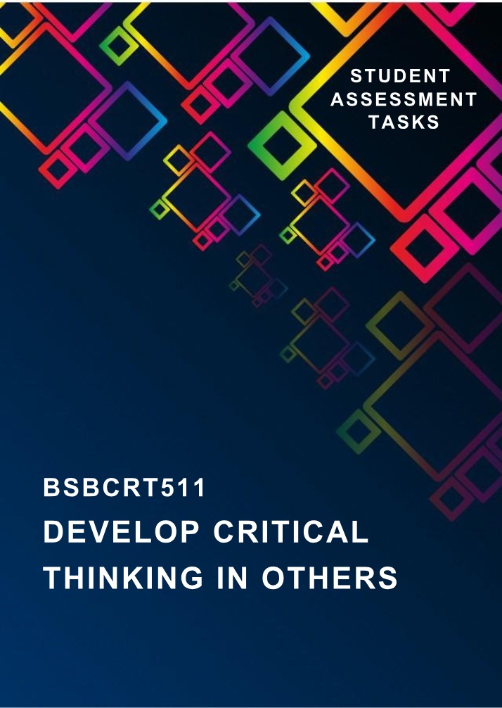 Developing Critical Thinking in Others - Student Assessment