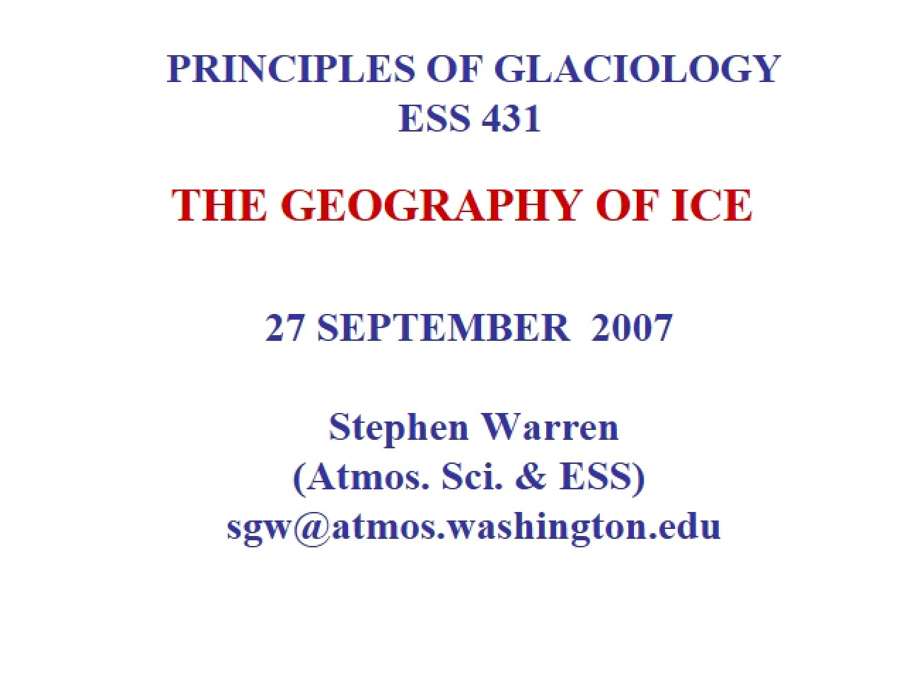 Ice Geography