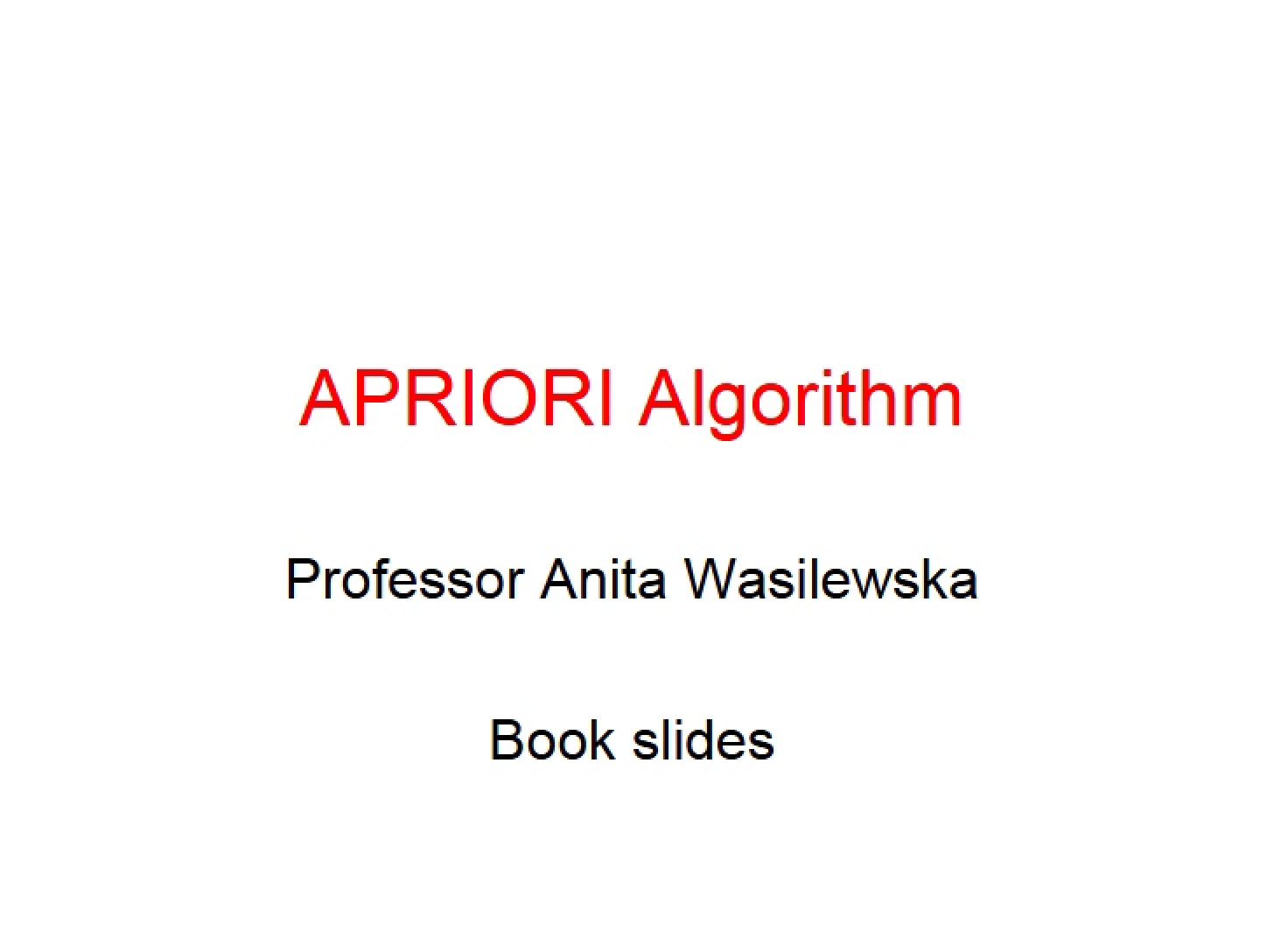 Logic of Apriori Algorithm