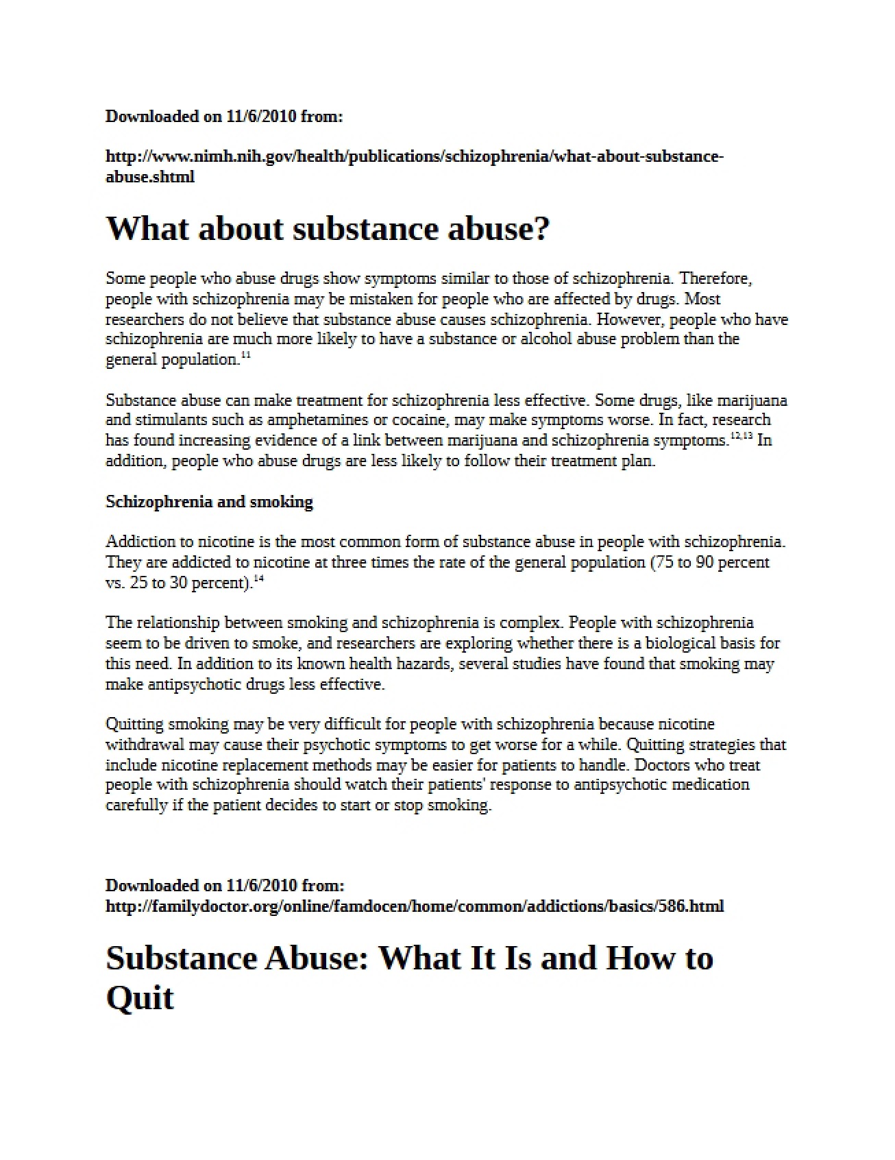 Abuse of Substances
