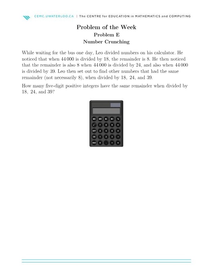 Exercises for MATH 124