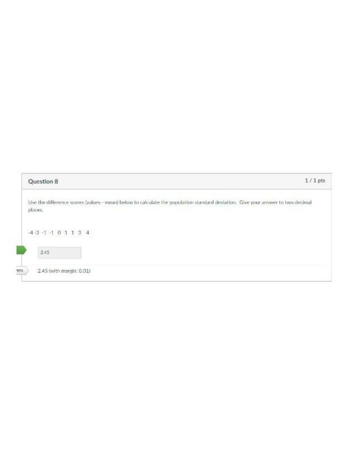 Population Standard Deviation Calculation using Difference Scores