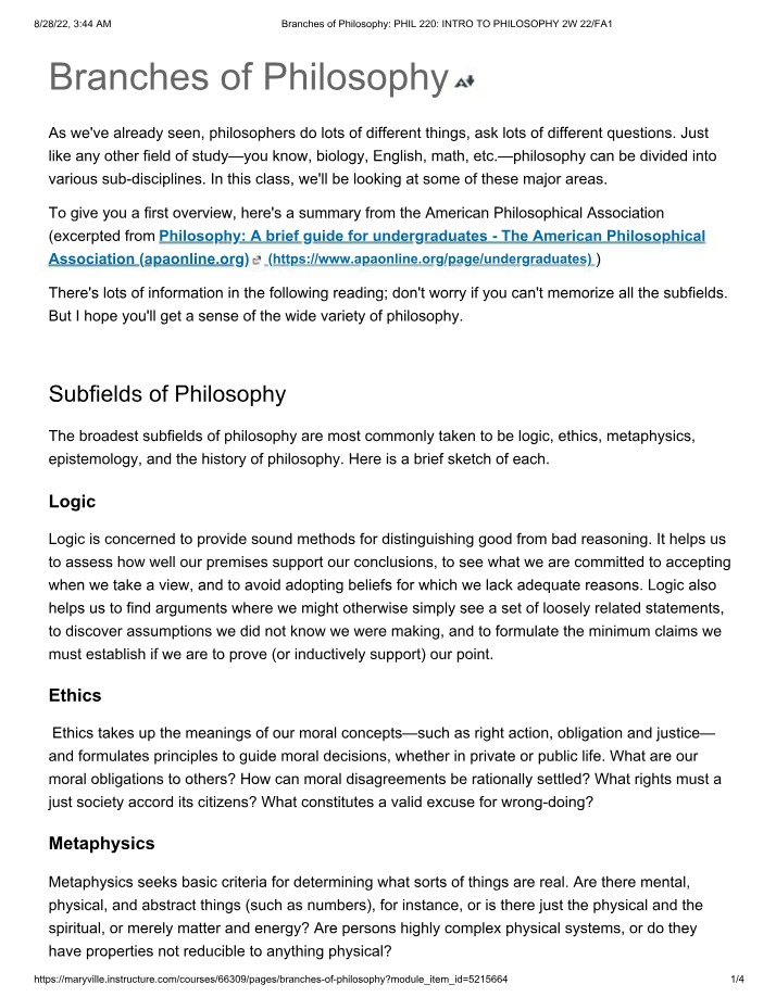 Philosophy Branches