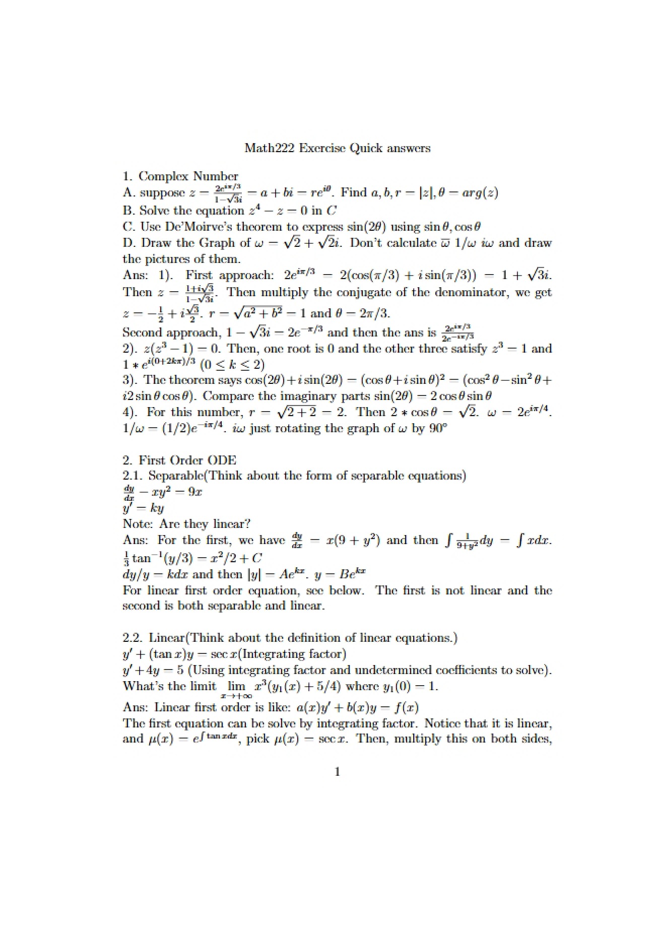 Quick Answers for Exercises