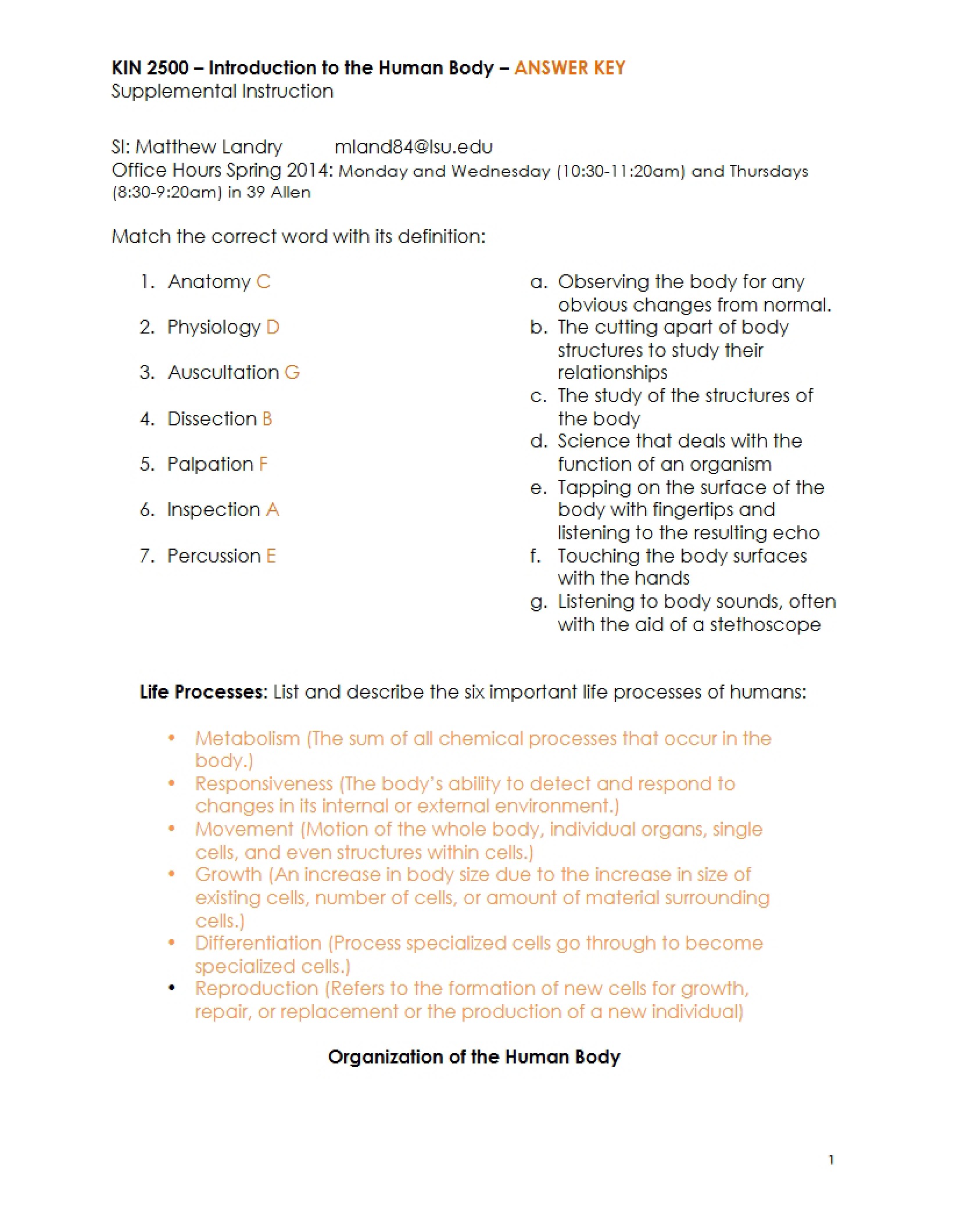 Anatomy Study Guide