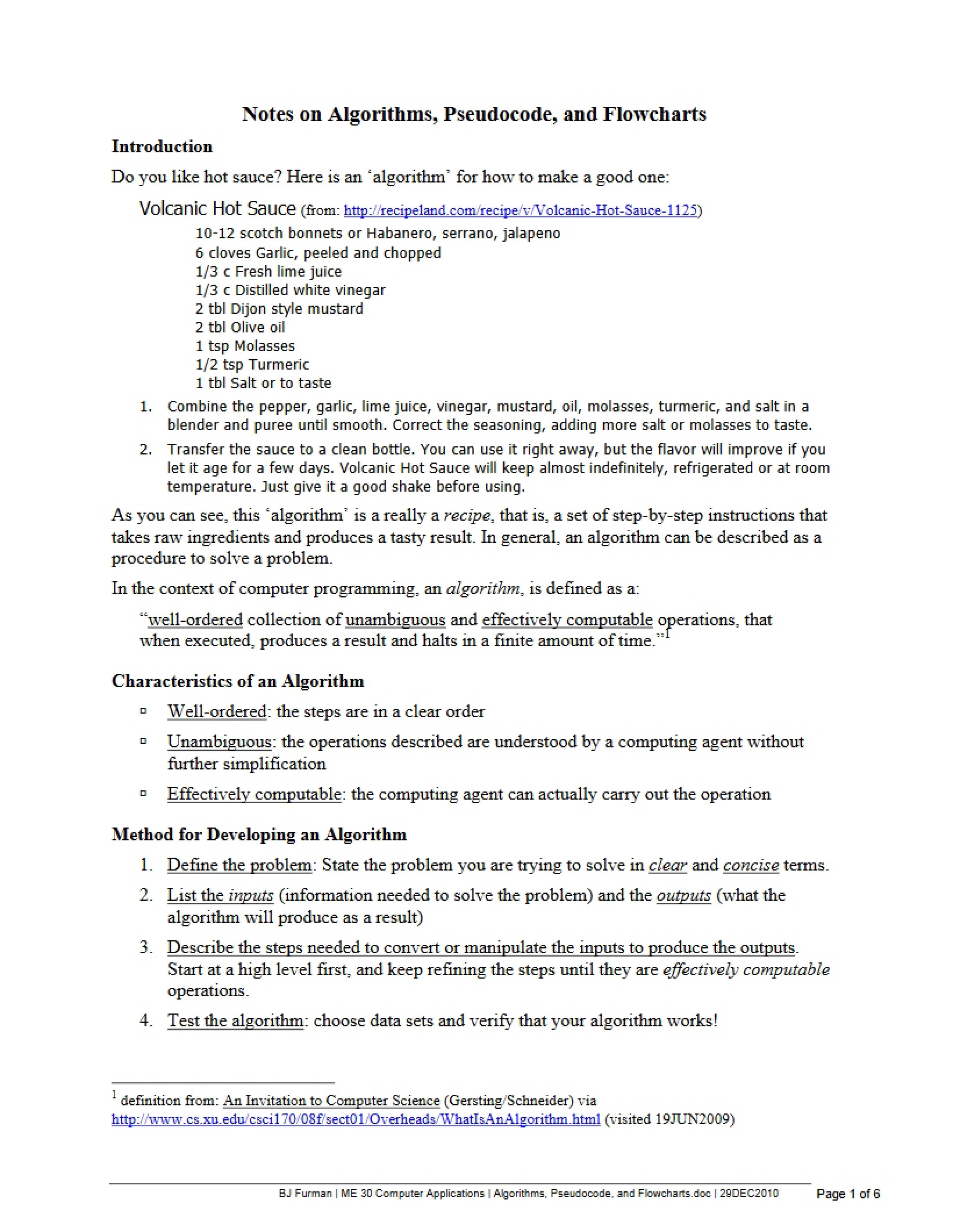 Algorithm Notes